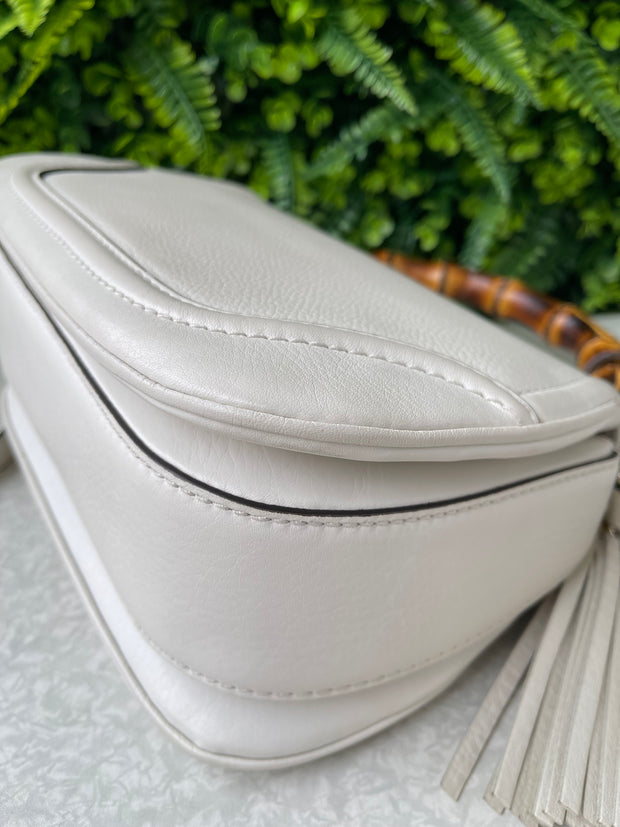 Gucci Calfskin New Bamboo Top Handle Branca