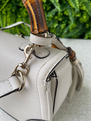 Gucci Calfskin New Bamboo Top Handle Branca