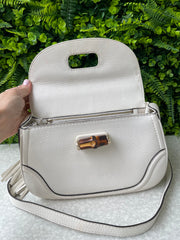 Gucci Calfskin New Bamboo Top Handle Branca