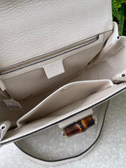 Gucci Calfskin New Bamboo Top Handle Branca