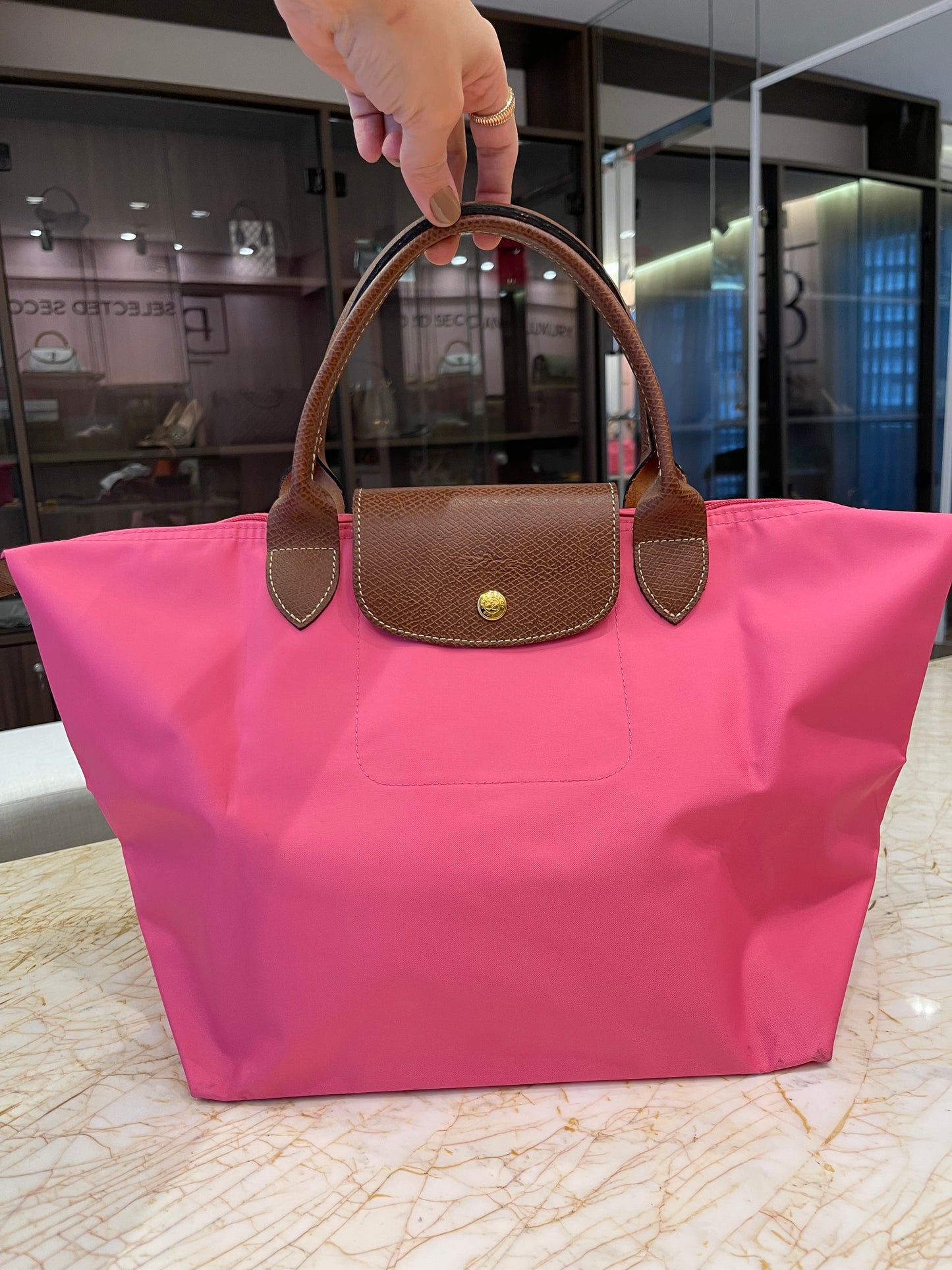 Longchamp Le Pliage Top Handle Rosa