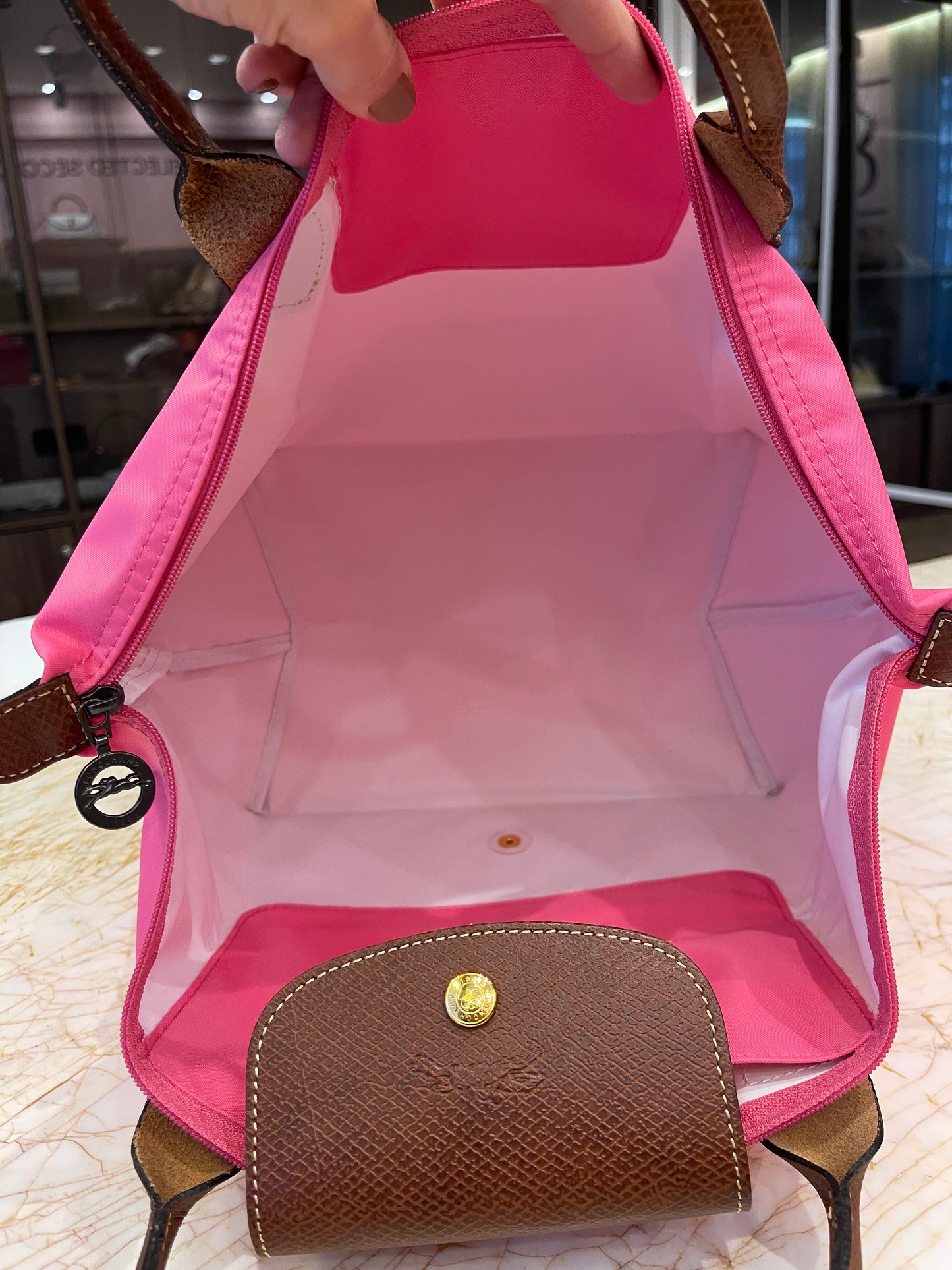 Longchamp Le Pliage Top Handle Rosa