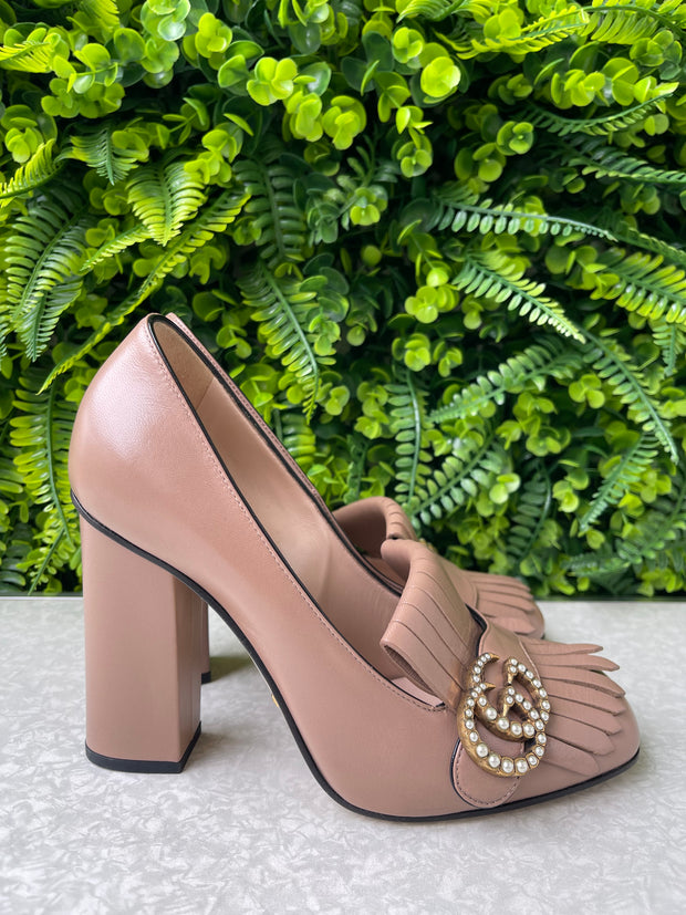 Sapato Gucci GG Marmont Loafer Beige