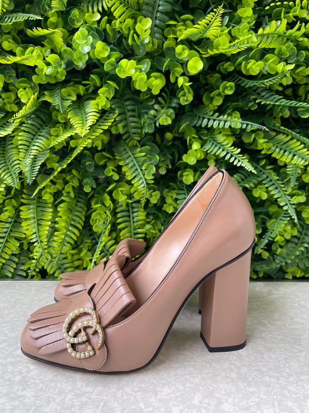 Sapato Gucci GG Marmont Loafer Beige