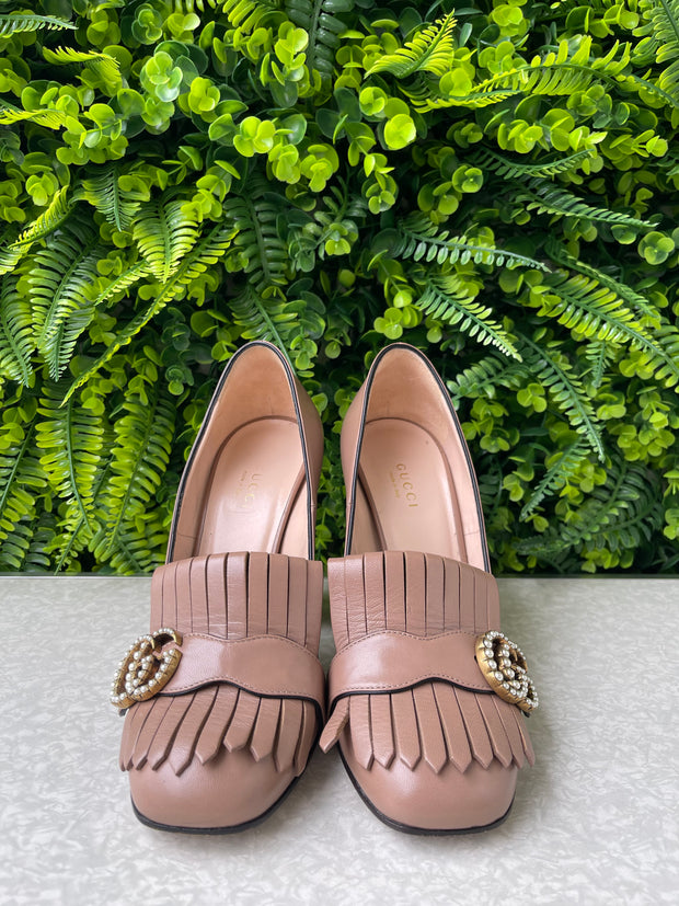 Sapato Gucci GG Marmont Loafer Beige