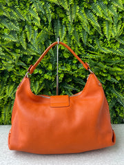 Salvatore Ferragamo Leather Shoulder Bag Laranja