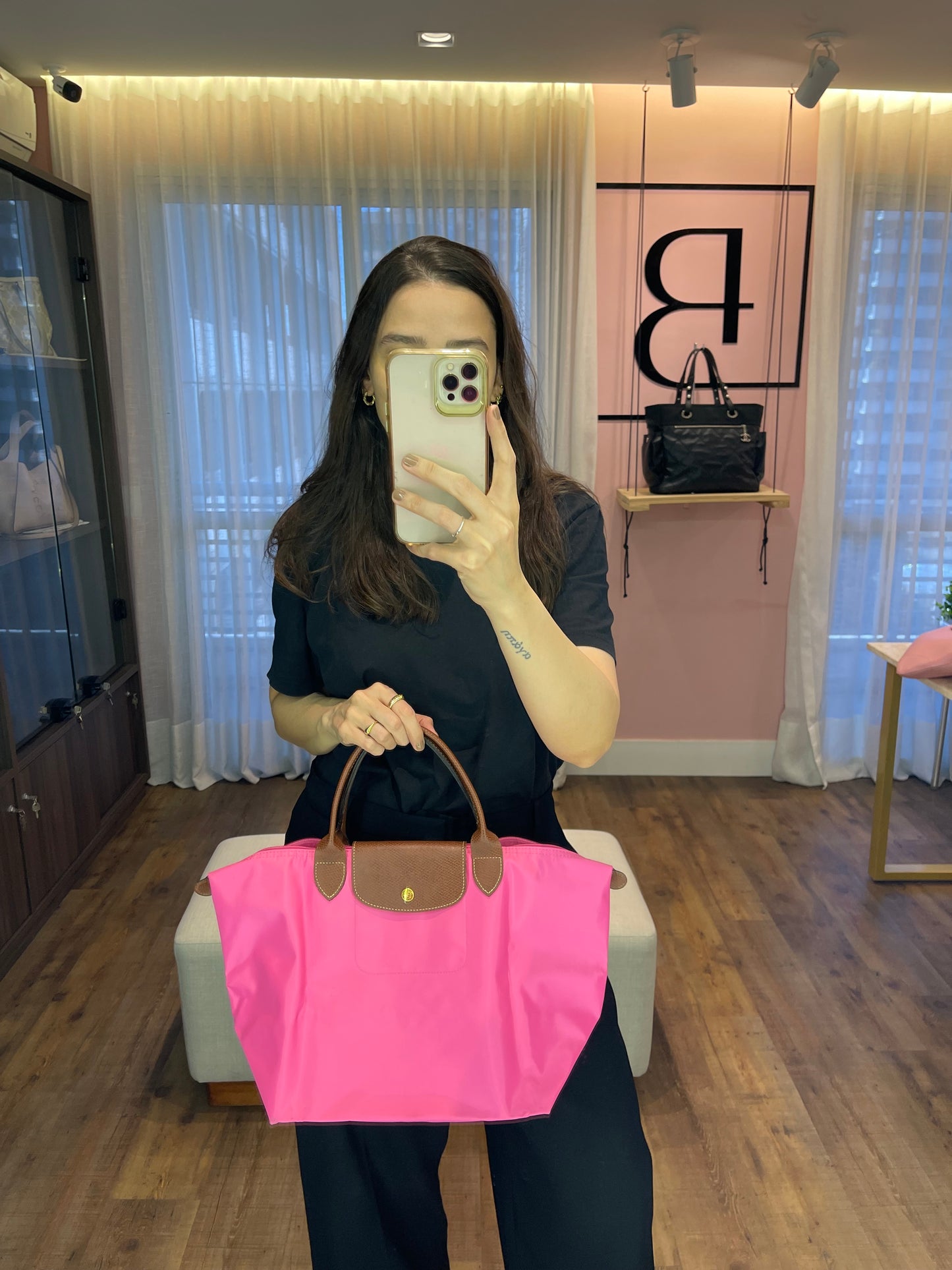 Longchamp Le Pliage Top Handle Rosa