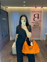 Salvatore Ferragamo Leather Shoulder Bag Laranja