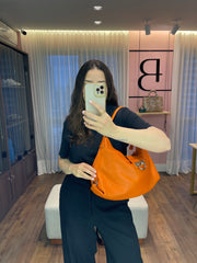 Salvatore Ferragamo Leather Shoulder Bag Laranja