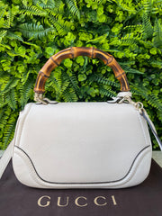 Gucci Calfskin New Bamboo Top Handle Branca