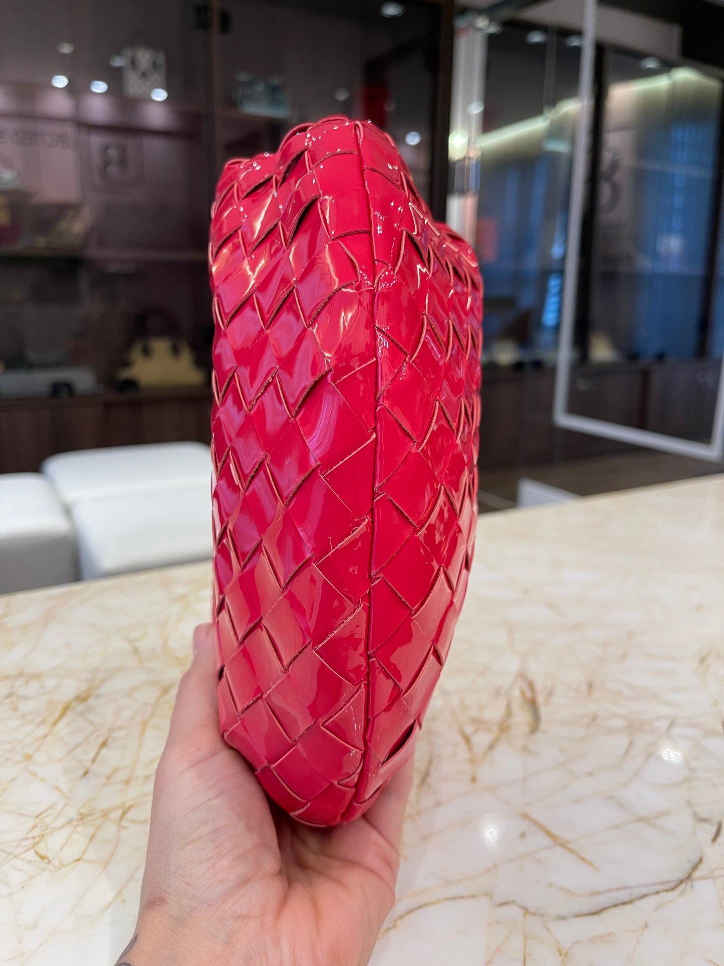 Bottega Veneta Mini Jodie Verniz