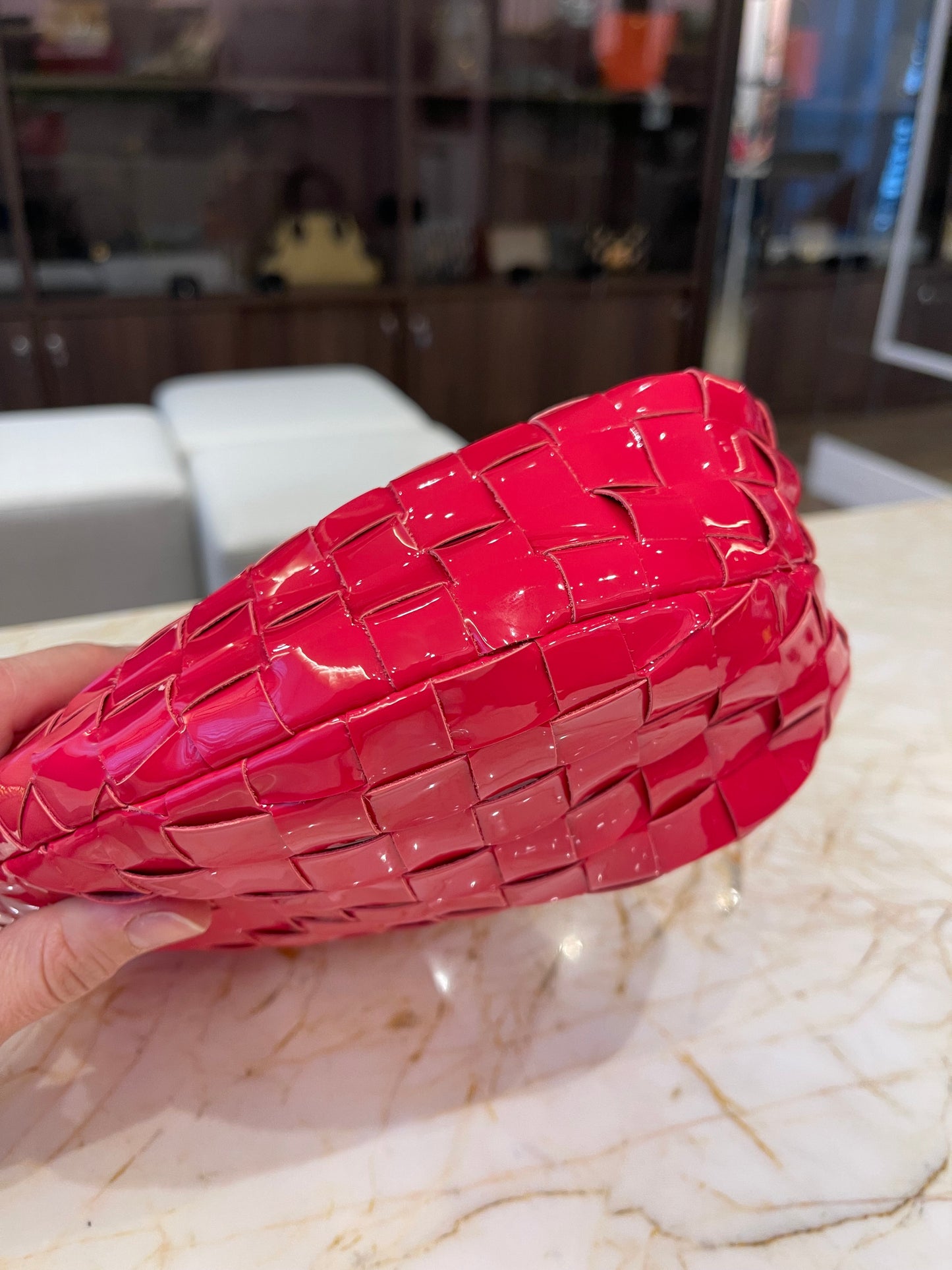 Bottega Veneta Mini Jodie Verniz
