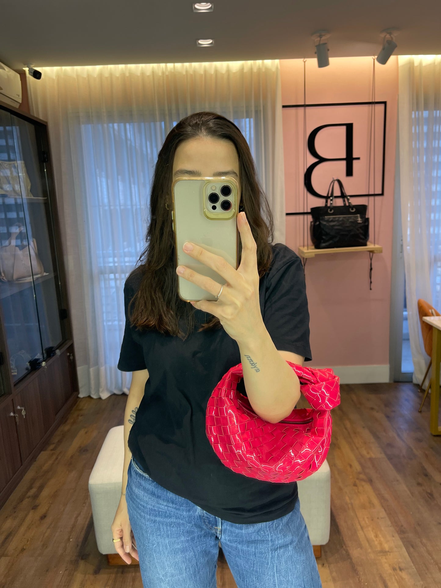 Bottega Veneta Mini Jodie Verniz