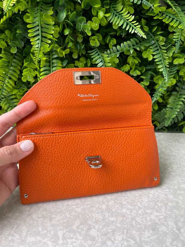 Carteira Salvatore Ferragamo Leather Laranja