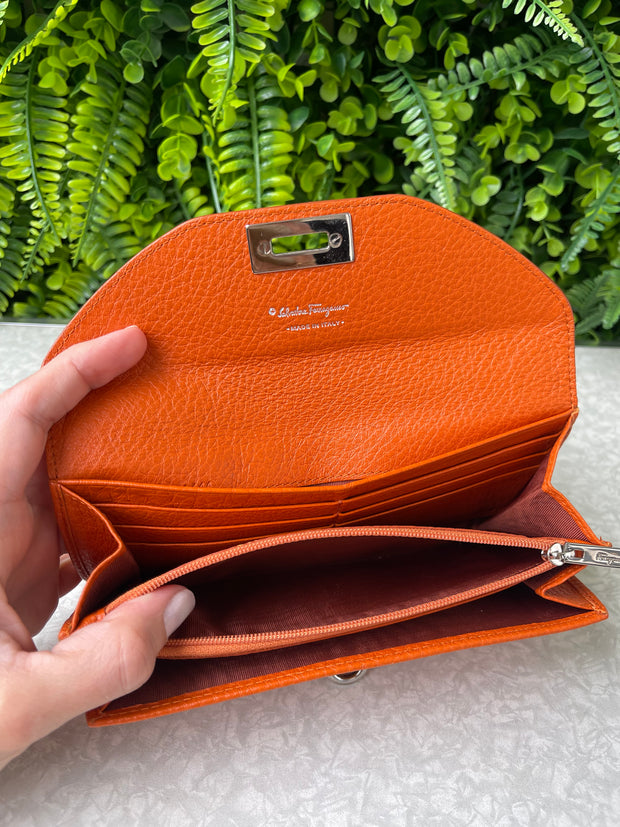 Carteira Salvatore Ferragamo Leather Laranja