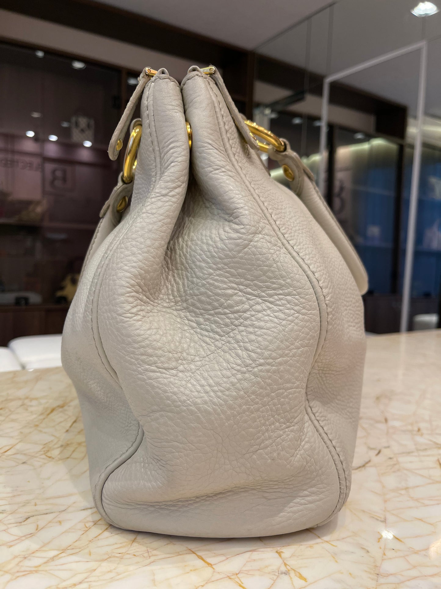 Miu Miu Taupe Leather Bege