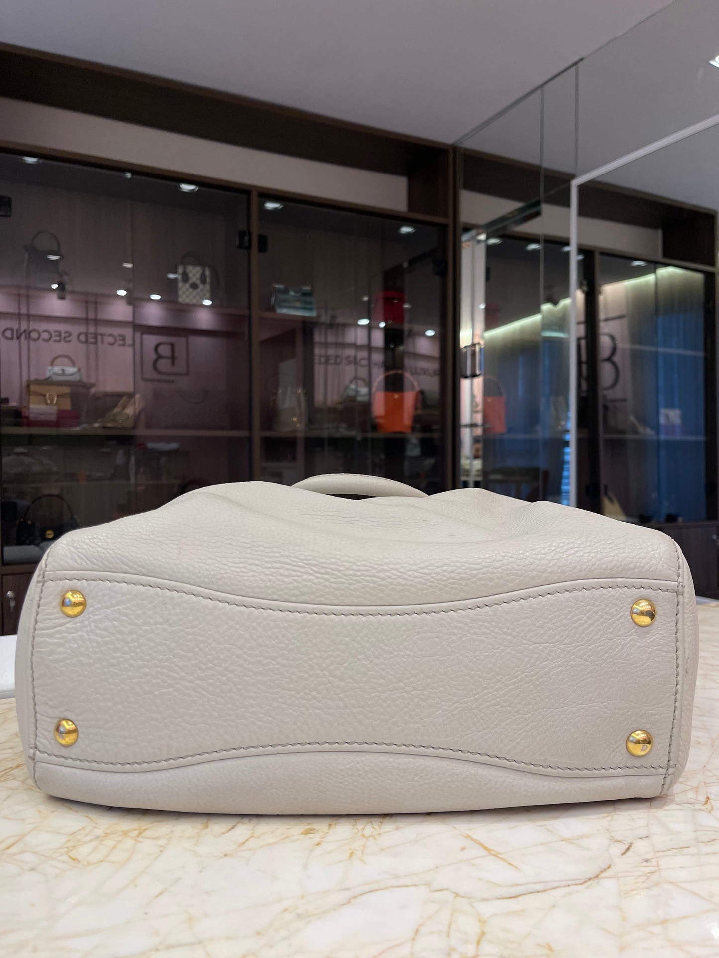Miu Miu Taupe Leather Bege
