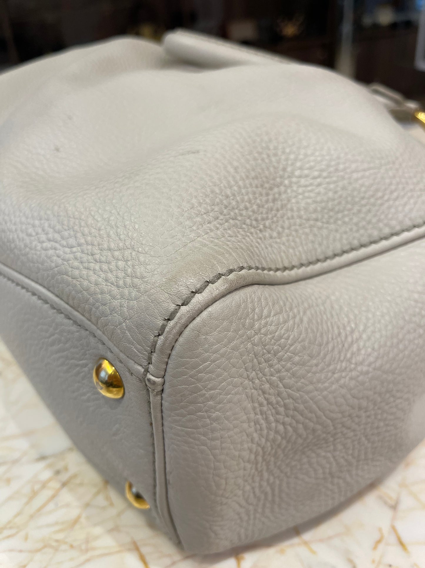 Miu Miu Taupe Leather Bege