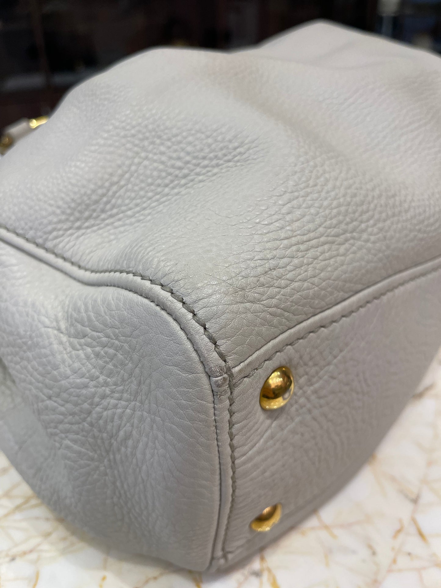 Miu Miu Taupe Leather Bege