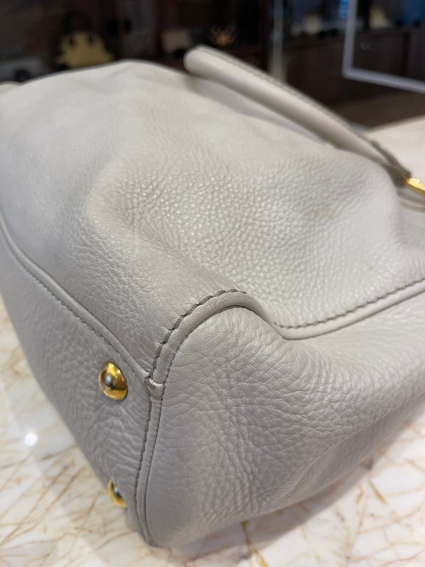 Miu Miu Taupe Leather Bege