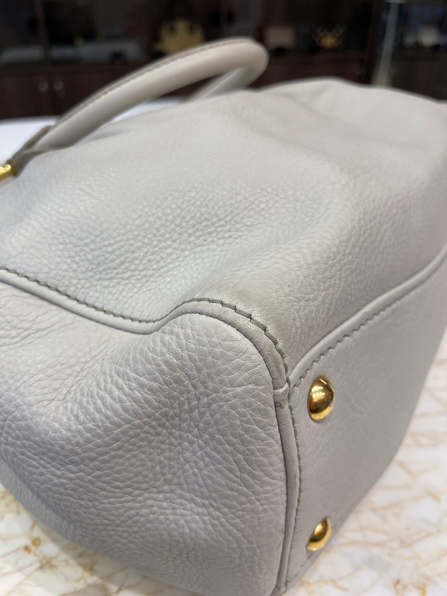 Miu Miu Taupe Leather Bege