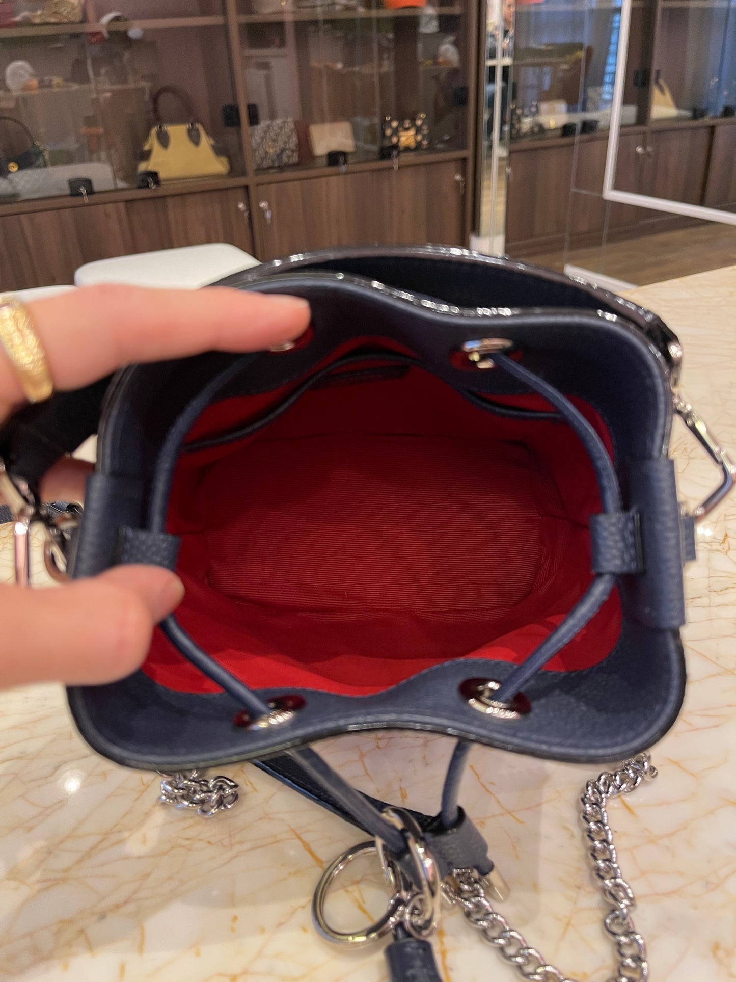 Lancel Ninon Bucket Azul Marinho