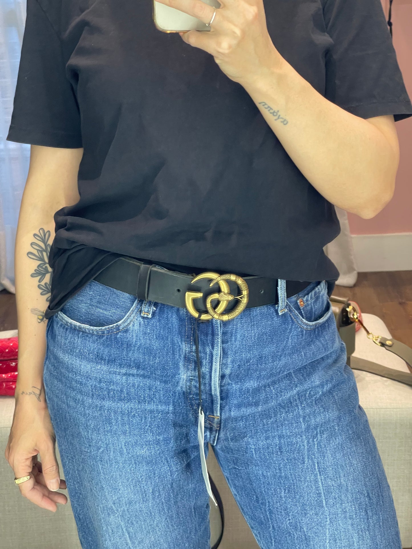 Cinto Gucci GG Snake Buckle