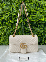 Gucci GG Marmont Matelassê Small Branca