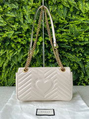 Gucci GG Marmont Matelassê Small Branca