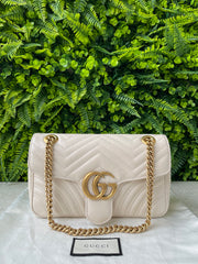 Gucci GG Marmont Matelassê Small Branca