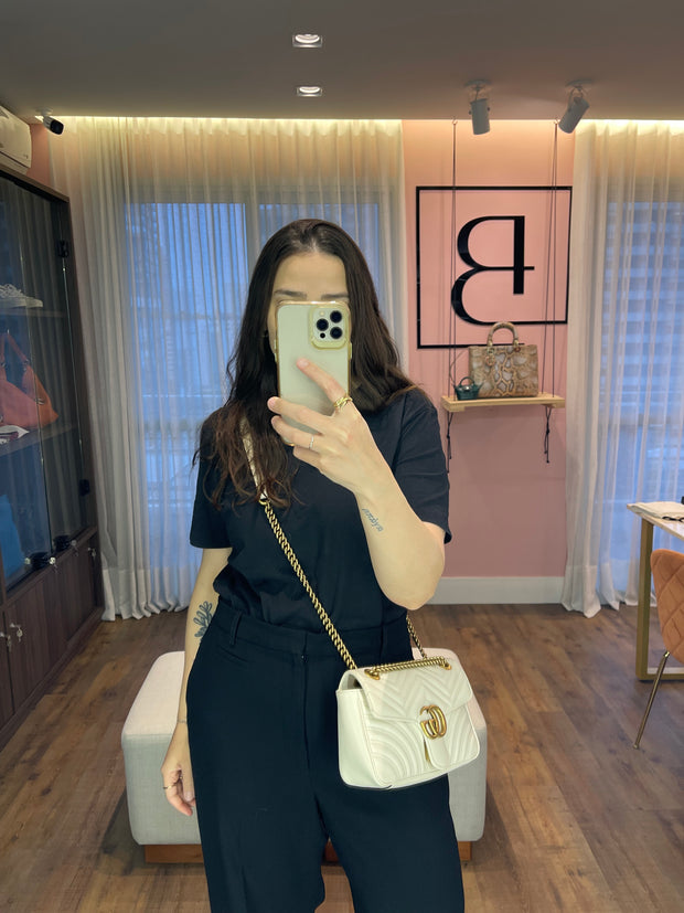 Gucci GG Marmont Matelassê Small Branca