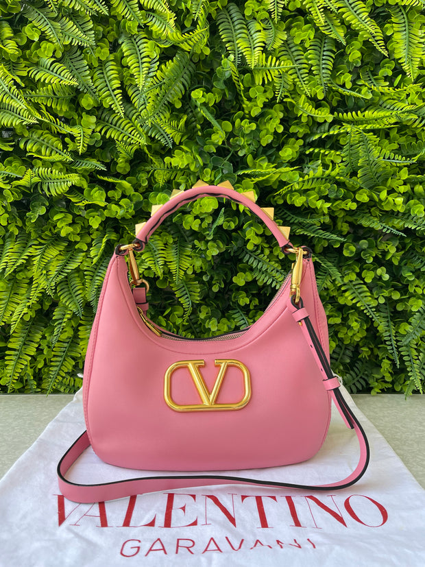 Valentino Garavani Stud Sign Hobo Rosa