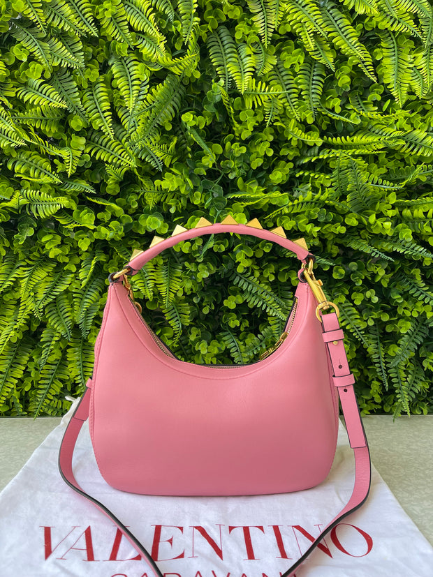 Valentino Garavani Stud Sign Hobo Rosa