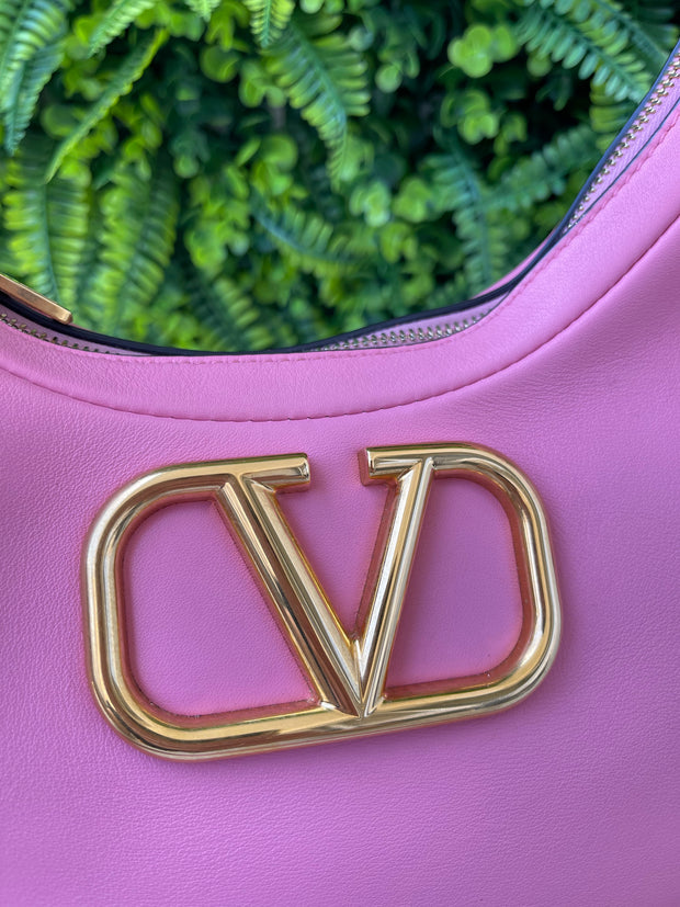 Valentino Garavani Stud Sign Hobo Rosa