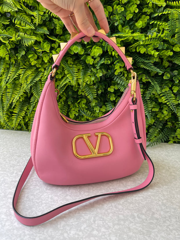 Valentino Garavani Stud Sign Hobo Rosa