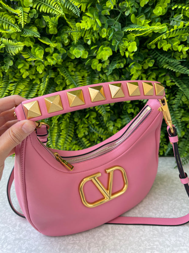 Valentino Garavani Stud Sign Hobo Rosa