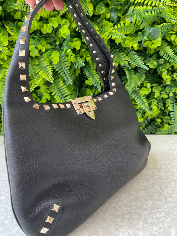 Valentino Garavani Rockstud Hobo Preta