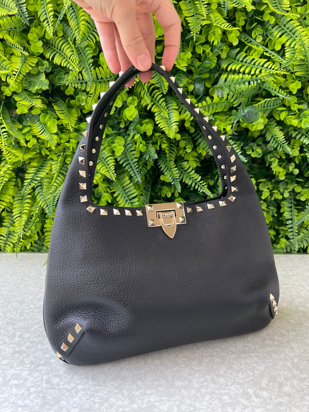 Valentino Garavani Rockstud Hobo Preta