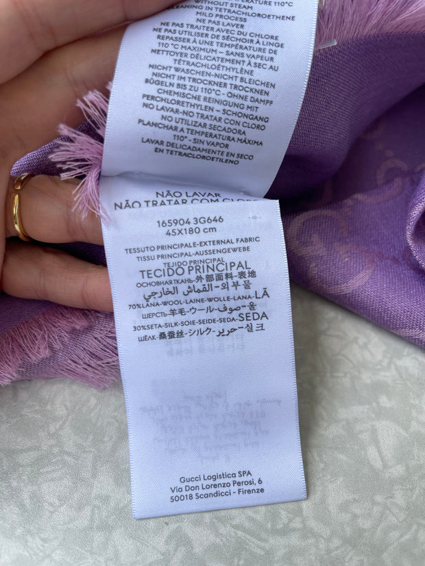 Echarpe Gucci GG Laine Lilás