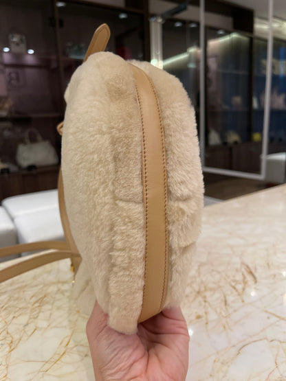 Prada Arqué Shearling Shoulder Bag