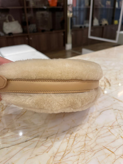 Prada Arqué Shearling Shoulder Bag