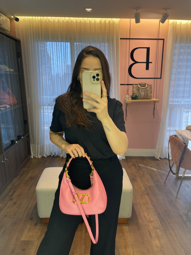 Valentino Garavani Stud Sign Hobo Rosa