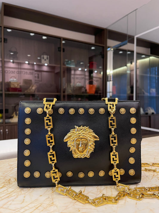 Gianni Versace Medusa Leather Preto