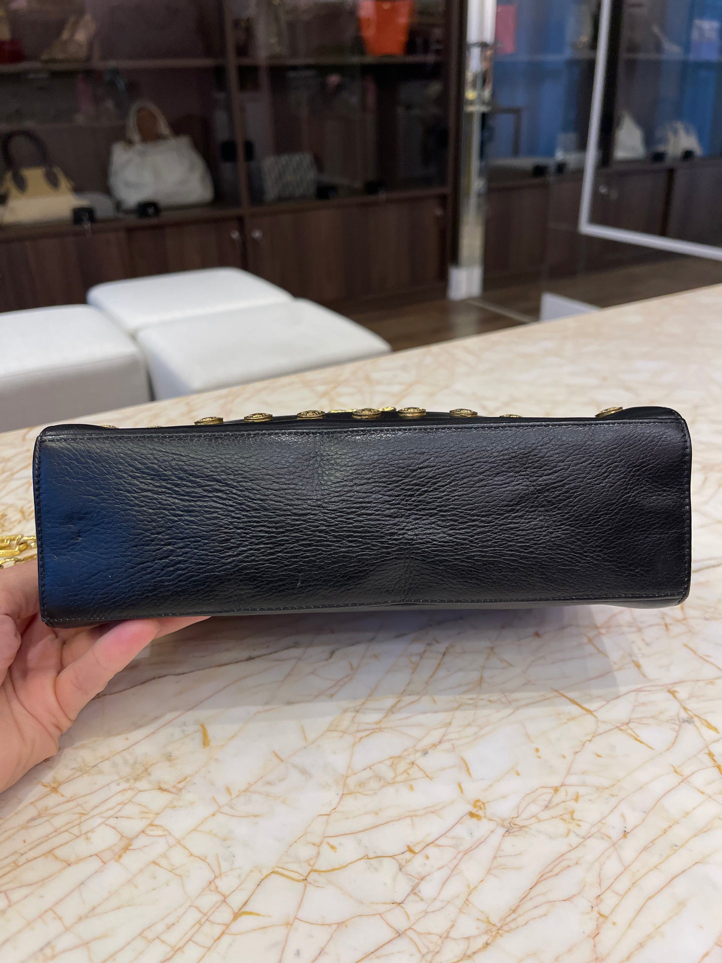 Gianni Versace Medusa Leather Preto