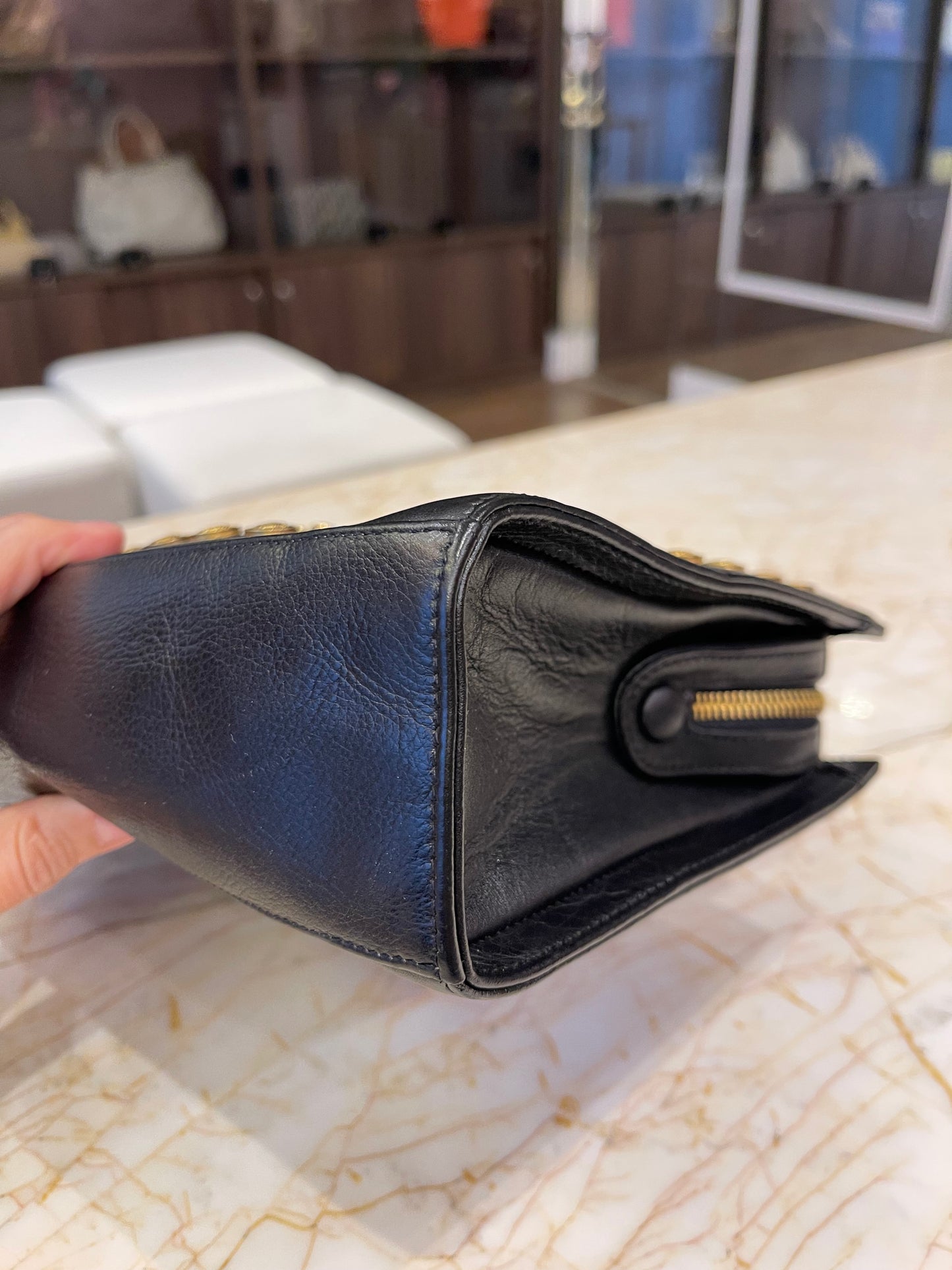 Gianni Versace Medusa Leather Preto