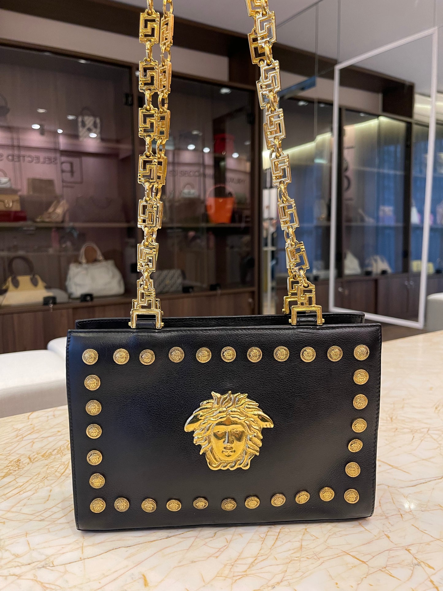 Gianni Versace Medusa Leather Preto