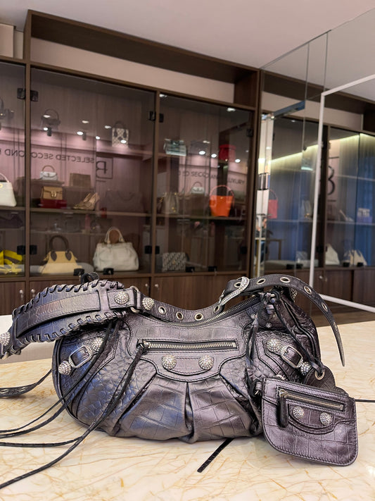 Balenciaga Le Cagole em Couro Preto