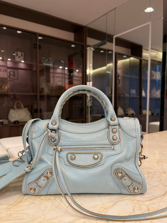 Balenciaga Classic City em Couro Azul