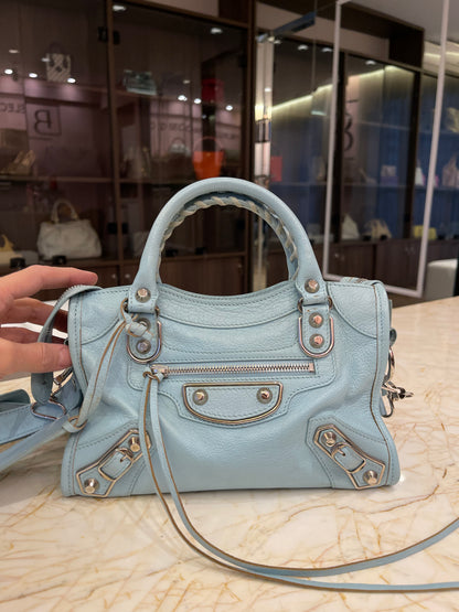 Balenciaga Classic City em Couro Azul