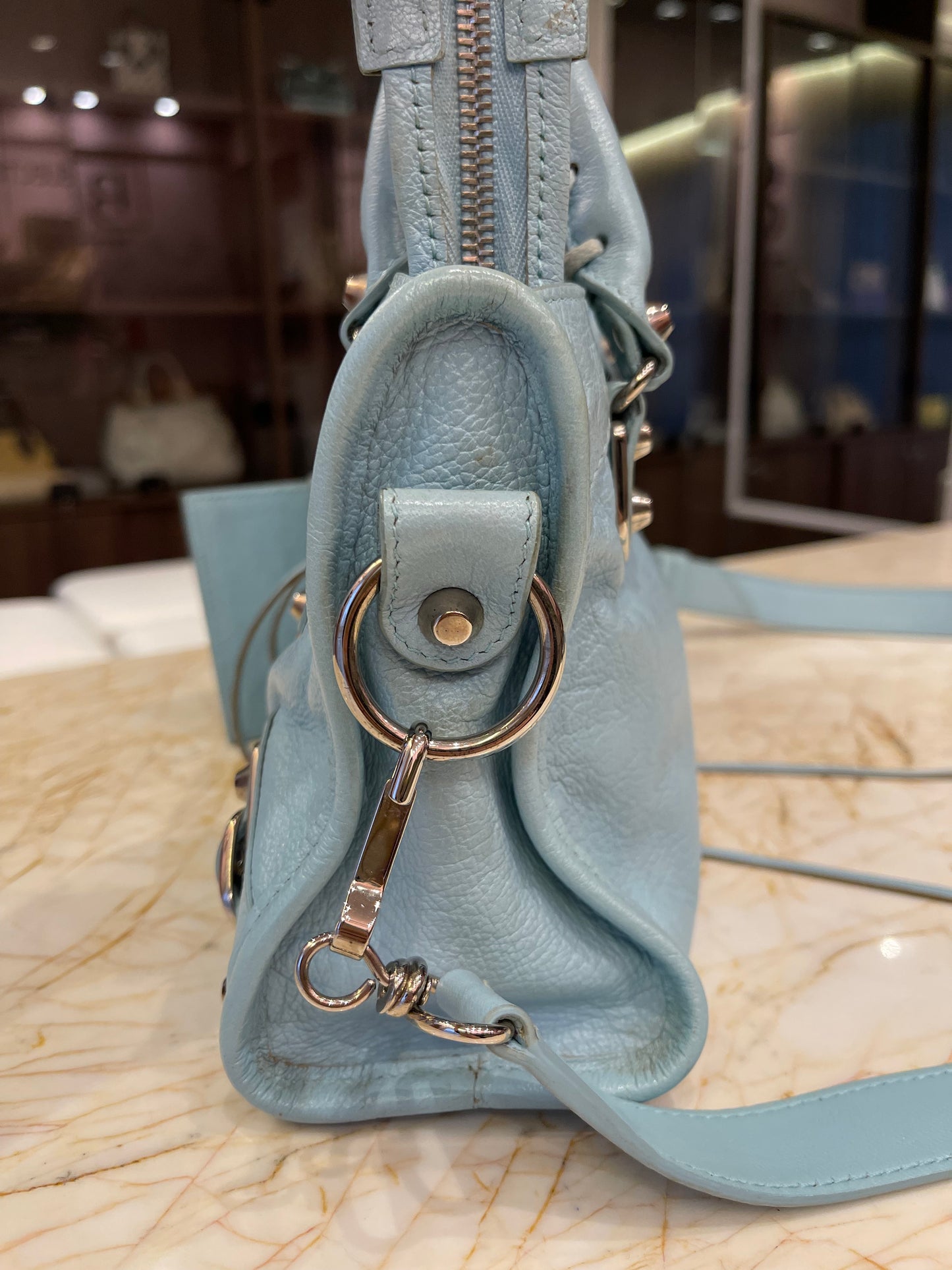 Balenciaga Classic City em Couro Azul